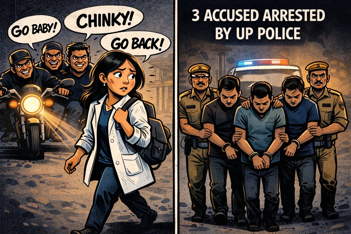 Shocking incident in Gorakhpur where a young Naga doctor was racially abused and sexually harassed by three men. Thankfully, the perpetrators have been arrested. Justice must prevail! #JusticeForNagaDoctor #EndRacialAbuse  #UPPolice #WomenSafety 
From <a href="/HindustanTimes/">Hindustan Times</a>