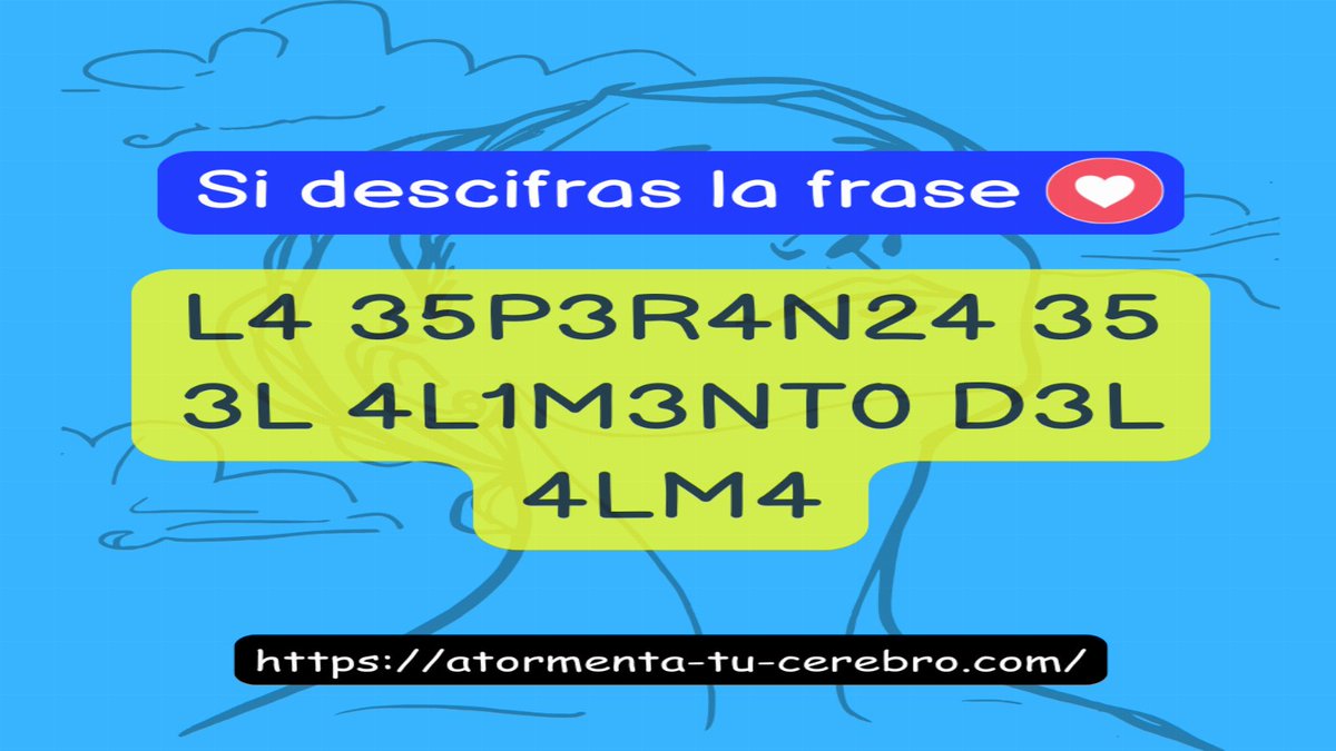 acertijos_atorm's tweet image. 🔥 ¿Nivel experto activado?

Descripción: Solo las mentes más rápidas descifran esta frase de esperanza en segundos. ¿Eres uno de ellos o necesitas ayuda?

CTA: ¡RT si lo lograste y comenta la frase! 🔓

#AtormentaTuCerebro #Reto #Agilidad #Acertijo #XChallenge