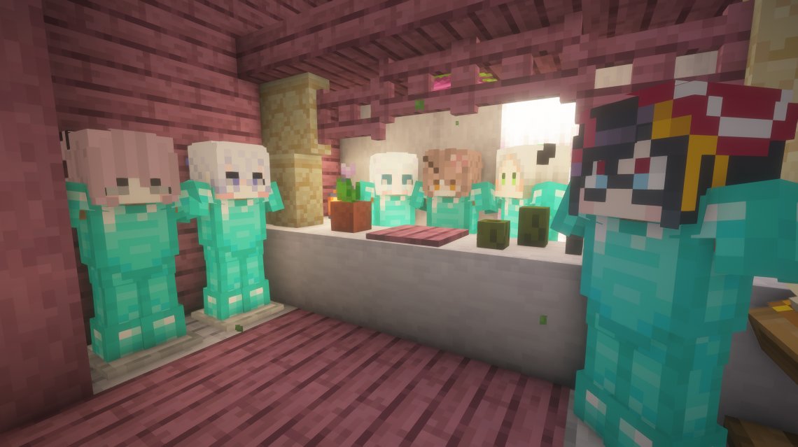 A0B0SH1's tweet photo. マネスタさん主催ストリーマーサーバー企画『#VirSTserverMinecraft』へ
2月13日(金)～2月22日(日)までの約1週間､参加させていただきました🥳
冒険者ギルドのメンバーとして防衛戦に参加したり､マンションを建てたり､
チームの皆で冒険に行ったり､すごく楽しい時間をありがとうございました🎉 https://t.co/cVZASMbvzj