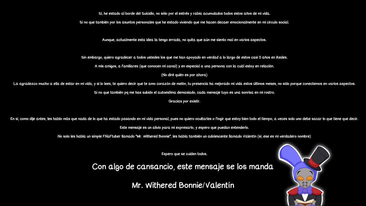 #fnaf
Un mensaje importante que quiero comentarles a todos ustedes.
Importante que lean