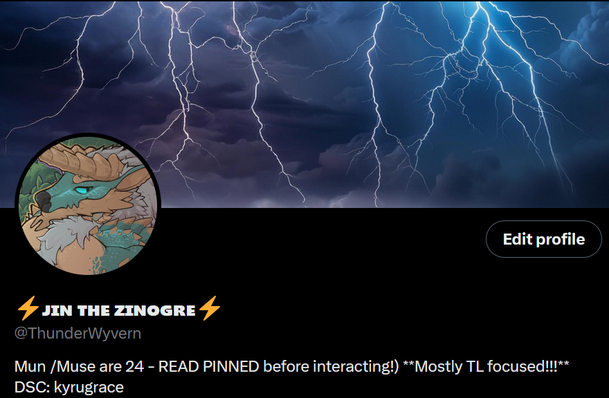 // Go follow my new Zinogre muse!~ 

That's where I'll be for a bit. <3
