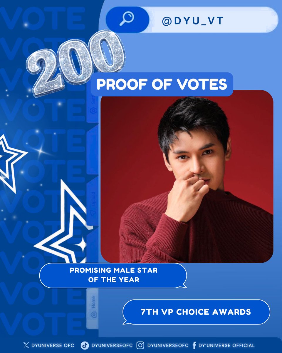 Proofs for yu 💙

lapagan niyo ako ng 200 votes or more i will match it with boost 😙

deadline by end of day !! 
[promising male star of the year]