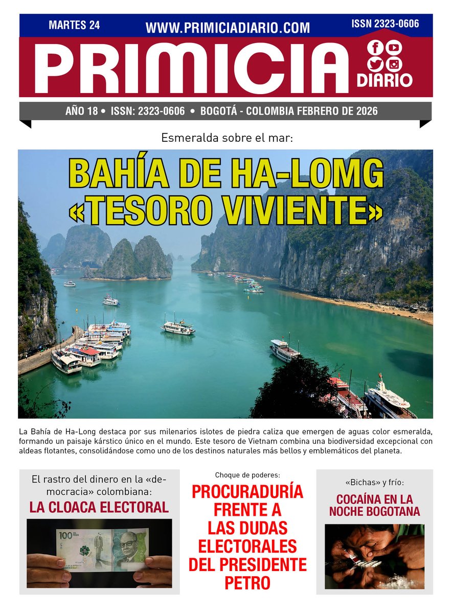 PRIMICIA DIARIO 24 FEBRERO 2026

primiciadiario.com/archivopdf/202…

#LaCasaDeLosFamososCol3
Bancolombia
#NuevoPasaporteColombiano
Quedaron
65 Aniversario
Andrea Corao
INDER
 #CubaSoberana, #CubaEsSalud
sayona
Rodrigo Lara Bonilla
'Gabriela'
Pero Manuela