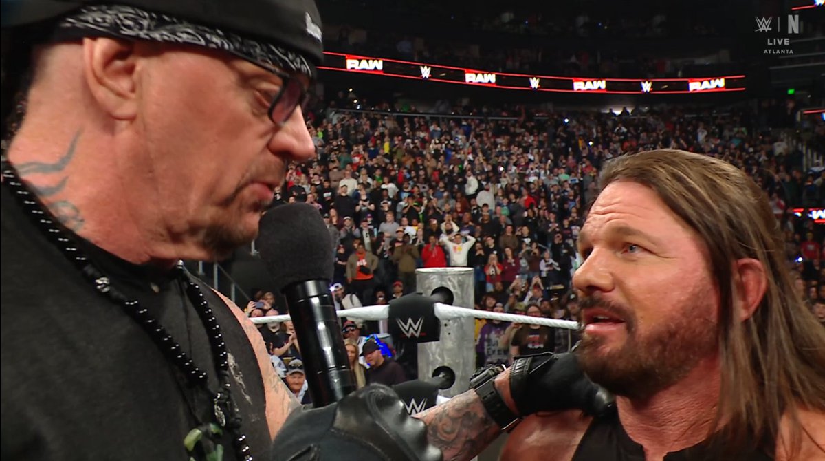 SeanRossSapp's tweet image. Undertaker reveals that AJ Styles is the newest inductee into the WWE Hall of Fame