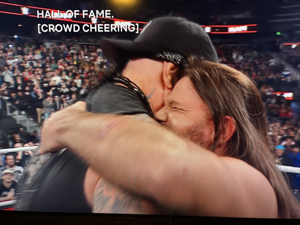 JayArasate's tweet image. It’s hard to get those real feels in wrestling anymore, but tonight I had one.  Well done @wwe.  @AJStylesOrg @undertaker #wweraw