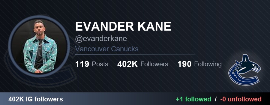 NHLFollowTrack's tweet image. 👉 evanderkane (EVANDER KANE) started following 1 and unfollowed 0:

✅ traxnyc (TRAX NYC)
🔗 instagram.com/traxnyc

#Canucks #NHL