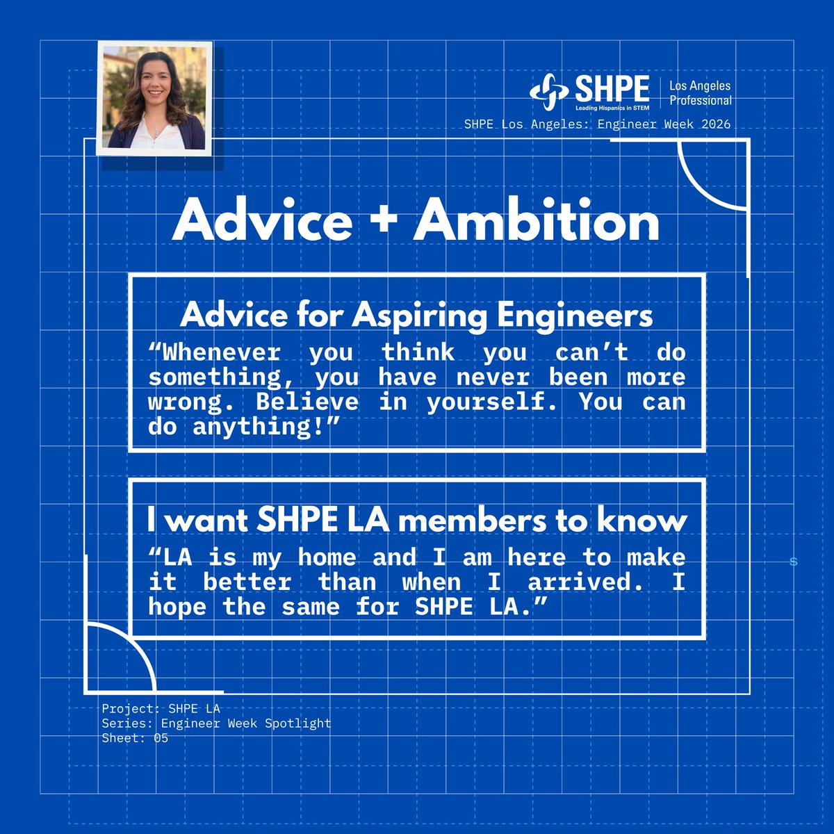 shpelosangeles's tweet photo. 🚀 Engineer Week Spotlight: Ana Gabrielian
Sustainable Aviation Fuel Project Manager at the Federal Aviation Administration and SHPE LA Director of Membership. 
“Success looks like my membership knowing me and feeling comfortable coming to me.”
#EngineerWeek #SHPELA #SHPE https://t.co/aw5NjVzb0k