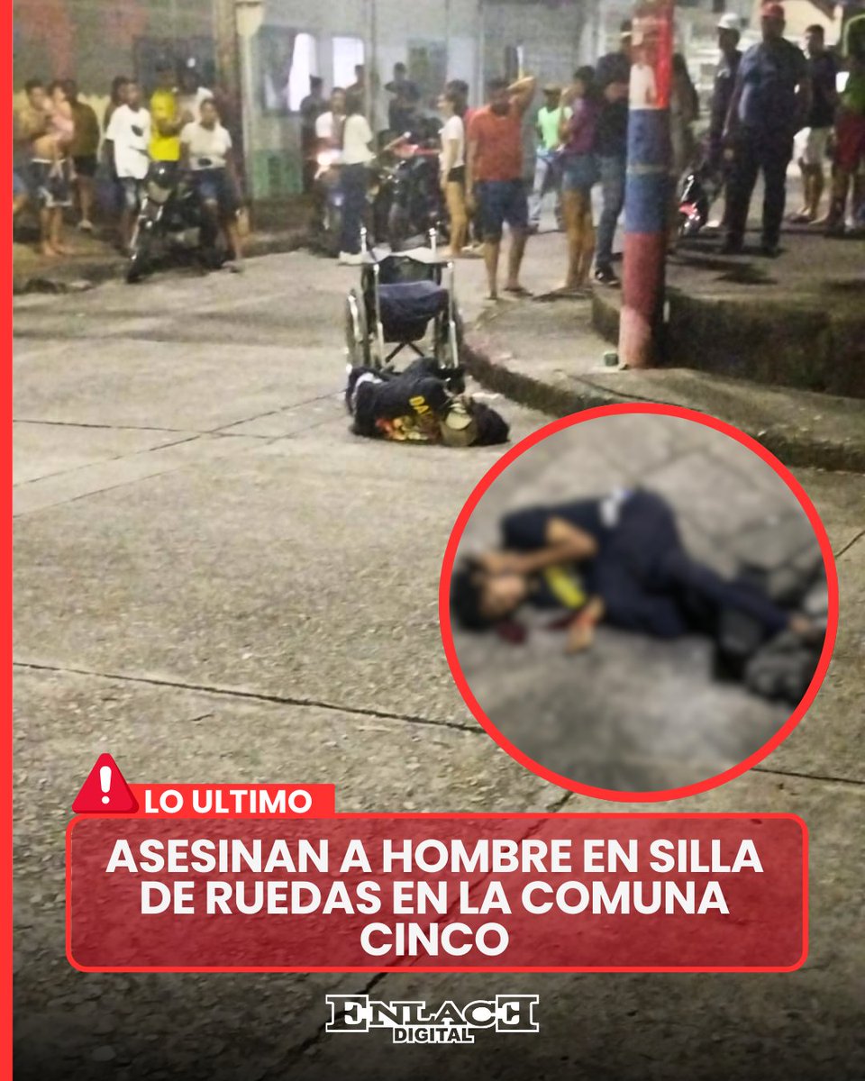 🔴 NUEVO HECHO DE SANGRE SACUDE A BARRANCABERMEJA

La noche de este lunes 23 de febrero se registró un ataque sicarial en la comuna cinco de Barrancabermeja, donde fue asesinado un hombre que se movilizaba en silla de ruedas.

El crimen ocurrió en plena vía pública, generando