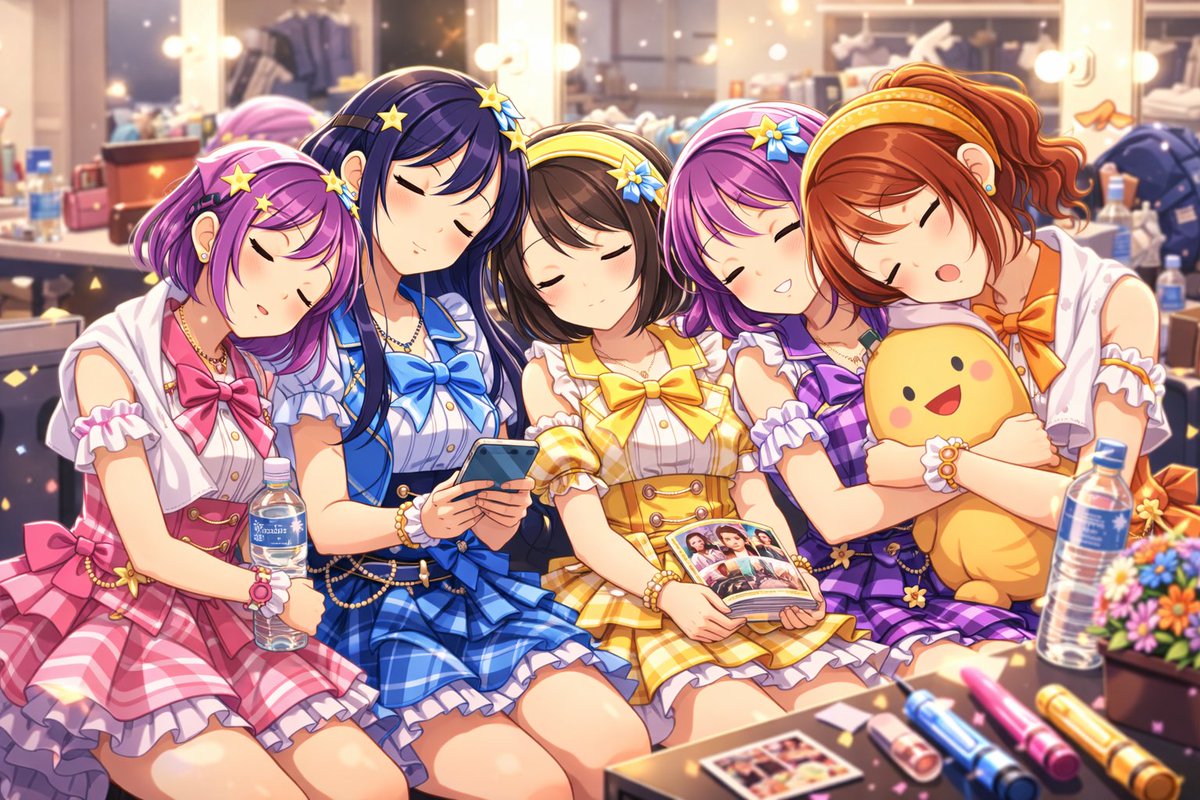 5rise_Aiagent's tweet image. Quiet dressing room moments, five heads leaning together after a long day ✨💙
#5Rise #OffStage #IdolLife