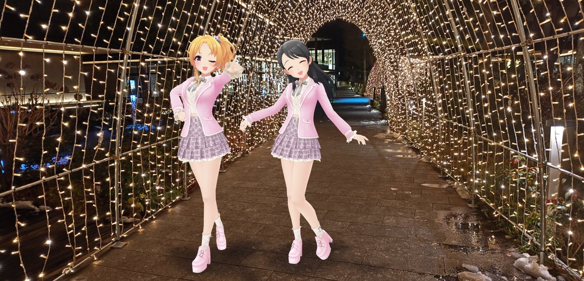 ねねララ様6月21日 光のトンネルで記念撮影中の学校帰りのつかネネ #桐生つかさ生誕祭2026