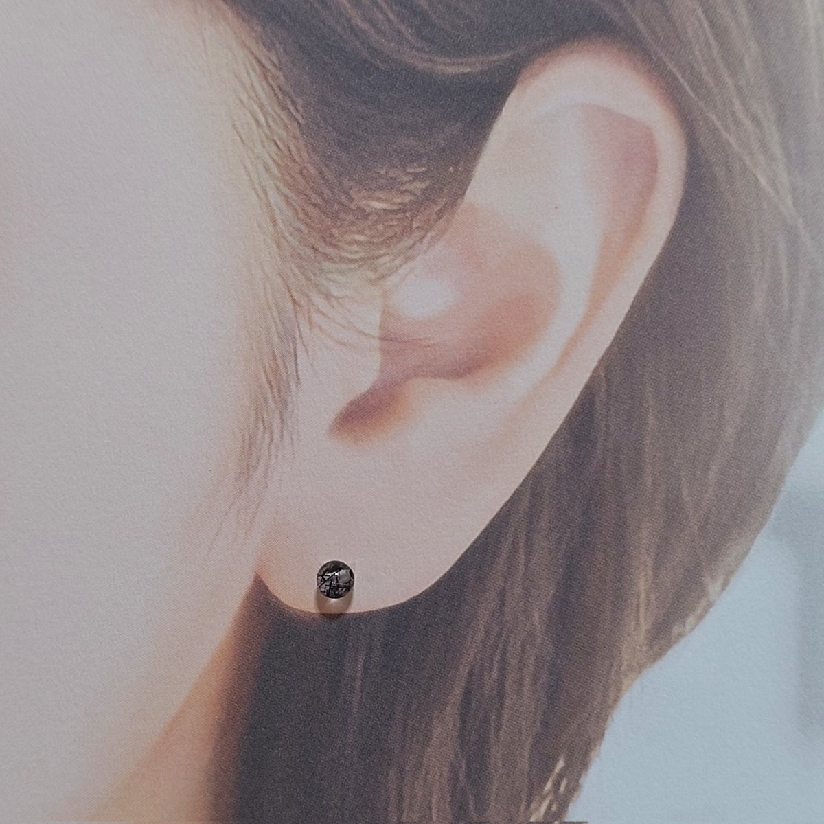 ◇新作◇ ◇パーツが選べる◇ ブラックルチルクォーツの一粒ピアス