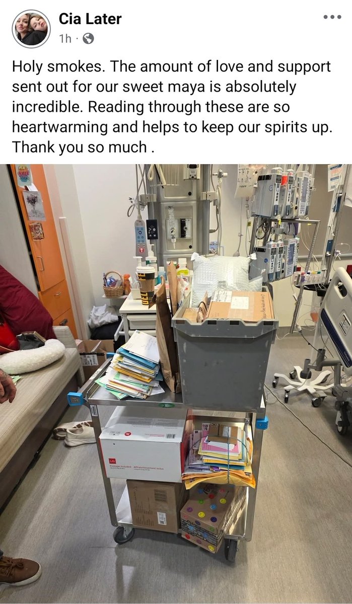 An update from Maya's mom:

"Holy smokes. The amount of love and support sent out for our sweet Maya is absolutely incredible. Reading through these are so heartwarming and helps to keep our spirits up. Thank you so much."