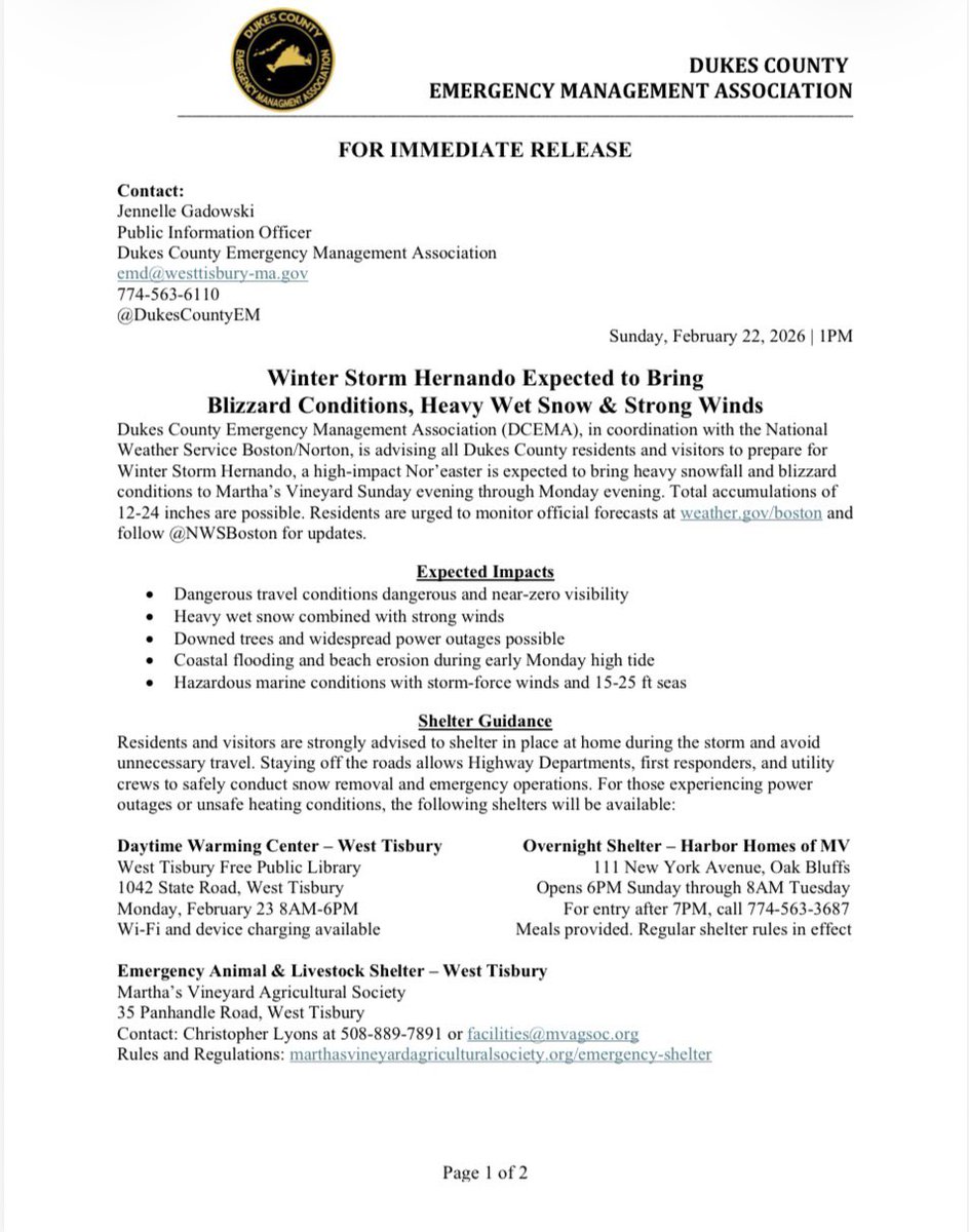 Dukes County Emergency Management Association tweet media