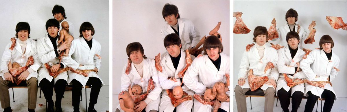 Soldaki 25 march 1966 albümü
Sağdaki 1967 albümü

Dünya starları denen bu grup üzerinden bütün dünyaya açık ve net mesajlar verilmiş

THE BEATLES

Renkler ve Kasaplık bebekler

#aşıBOYKOT