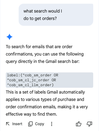 paulmeller's tweet photo. Gemini just casually surfaced a hidden layer of internal labels that Google's ML models use to categorise emails in Gmail. https://t.co/EUwznAT4lM