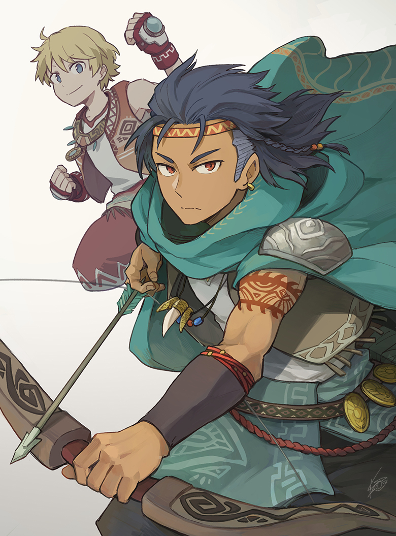 knau1157's tweet photo. @Evy_Myers's OC Eadric and Corey in fantasy setting 🏹🥊
#創作 #OC #Art https://t.co/aFXXewfbn4