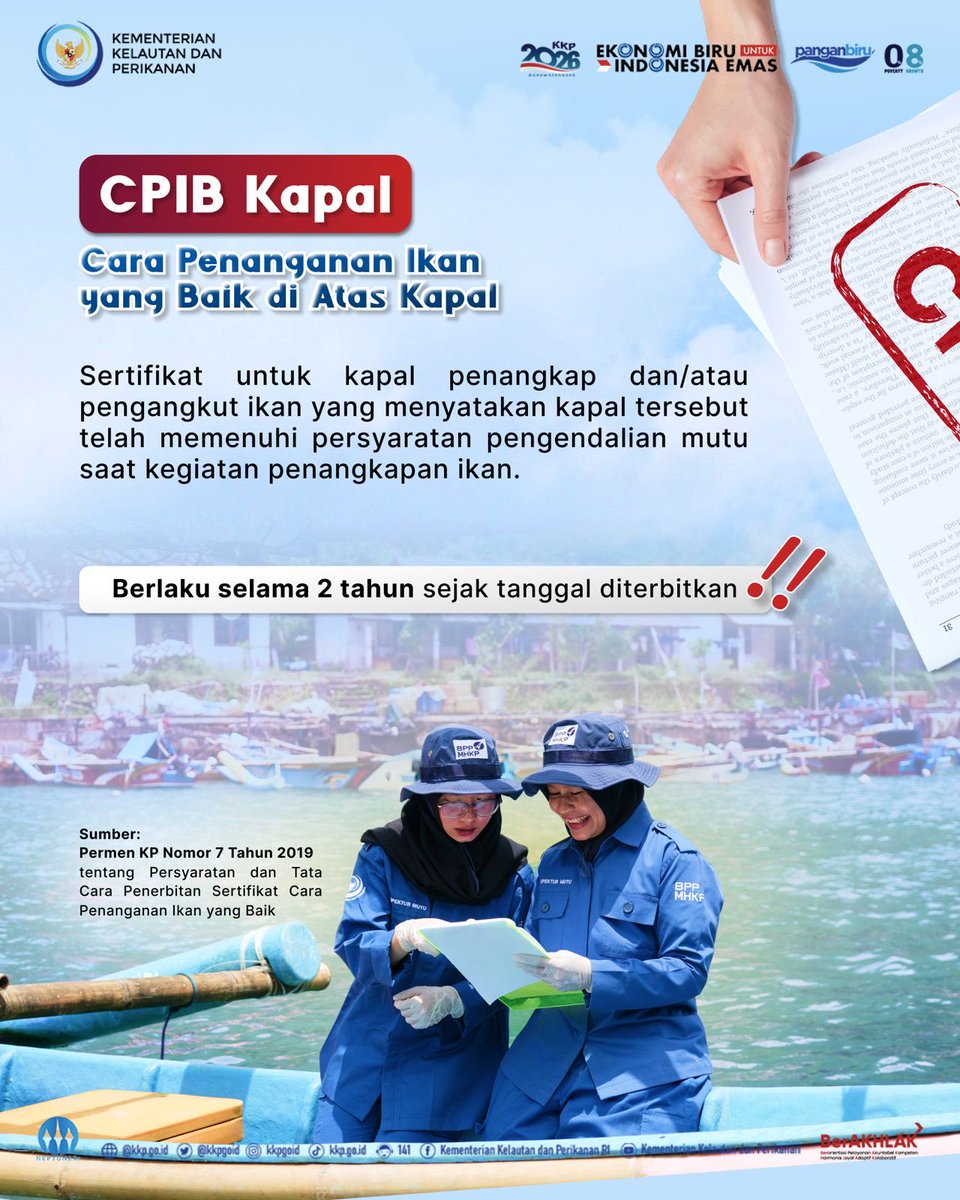 doantriharsono's tweet photo. CPIB Kapal untuk Hasil Tangkapan Ikan Yang Bermutu🐟
Sahabat Bahari, apakah kapal perikananmu sudah menerapkan CPIB kapal? CPIB kapal penting diterapkan untuk kapal penangkap atau pengangkut ikan, agar hasil tangkapan perikanan tetap terjaga kesegarannya dan tentunya tetap aman. https://t.co/1DFCUMP0UM