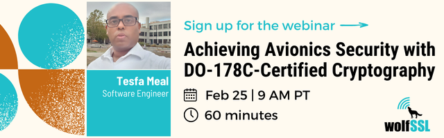 wolfSSL's tweet image. 🔒 Learn how wolfCrypt, wolfBoot &amp;amp; wolfIP support DO‑178C DAL-A compliance for mission-critical avionics. Explore secure boot, high-assurance networking, and PQC readiness. 

Save the date: Feb 25 | 9 AM PT

Register Now: us02web.zoom.us/webinar/regist…
#Avionics #DO178 #Embedded