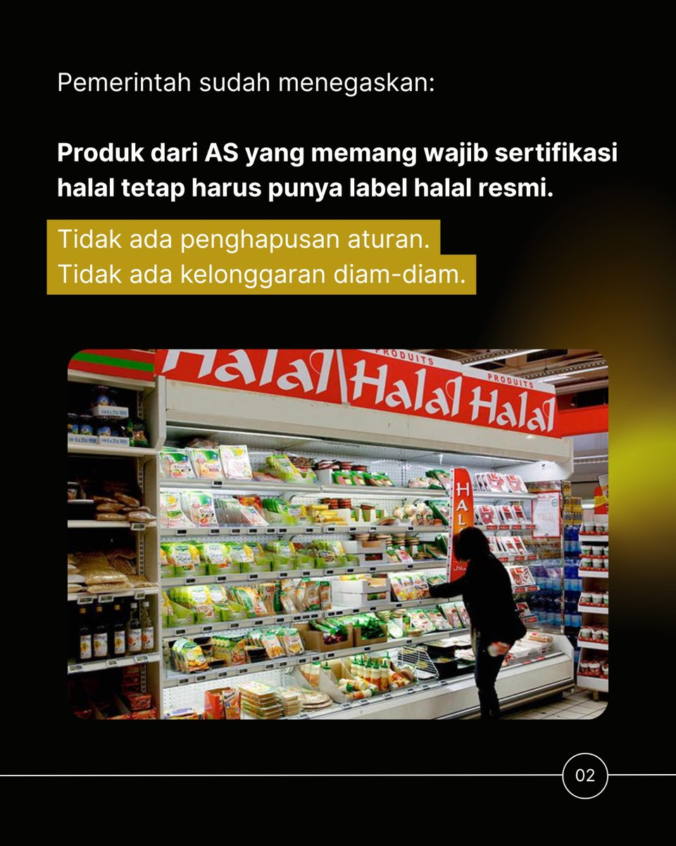permenmniz's tweet photo. Seskab: Isu produk AS tanpa sertifikasi halal itu TIDAK BENAR. 📢✅
Yuk, jadi netizen yang lebih kritis dan tidak mudah terprovokasi isu yang simpang siur. Selalu pastikan kebenaran informasi melalui kanal resmi pemerintah ya, Teman-teman! #CekFakta #InfoResmi #HalalIndonesia https://t.co/LjOoRvvgn5