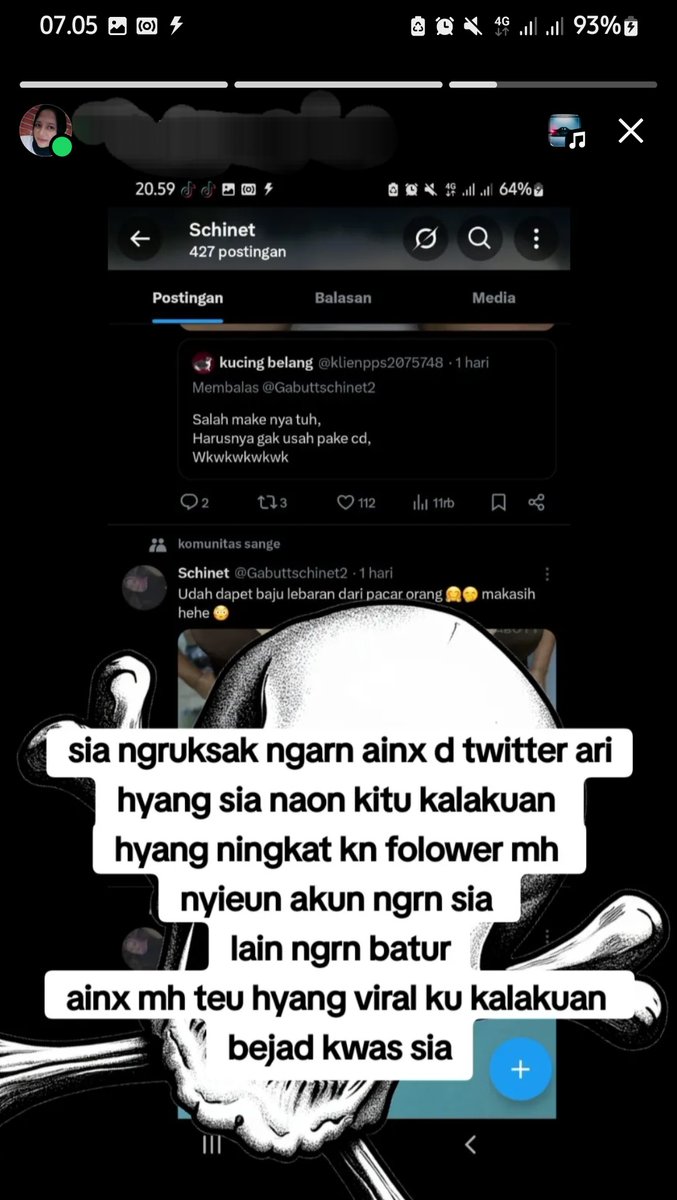 DMustaafaa's tweet photo. Hati-hati akun Twitter atas nama @Gabuttschinet3 @Gabuttschinet2 itu HOAX hasil maling foto dan foto video telanjang pun sama, INI GUA KASIH BUKTI STORY TIKTOK PEMILIK FOTO KERUDUNG ITU.
Apalagi yang ngaku² pacar nya @Jlnmlm99 ibu lu  PELACUR.!! https://t.co/WKBIDtBYjP