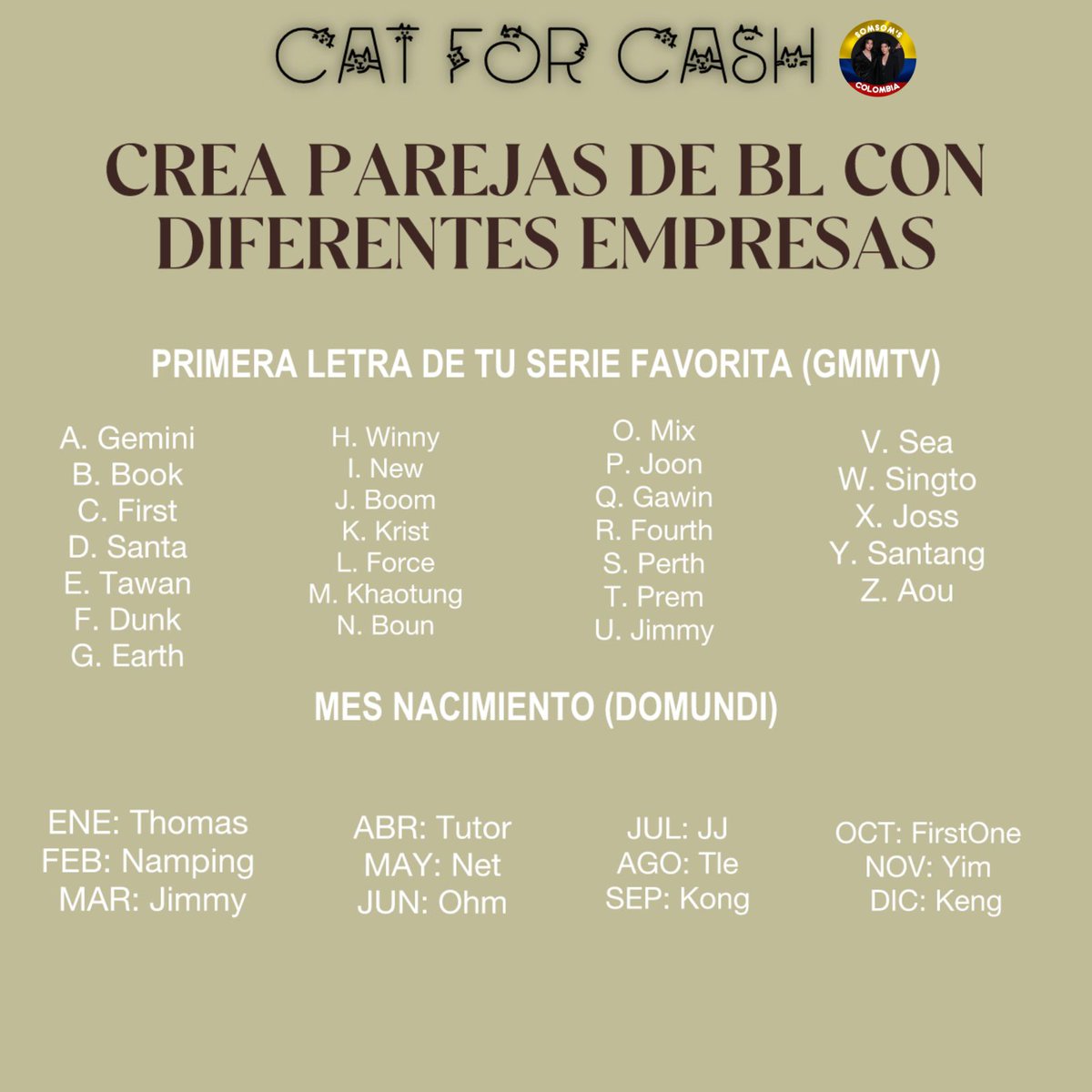 Es hora de crear ships fantasmas entre empresas jajaj 
¿como quedaron sus parejas?

#CatForCashEP6