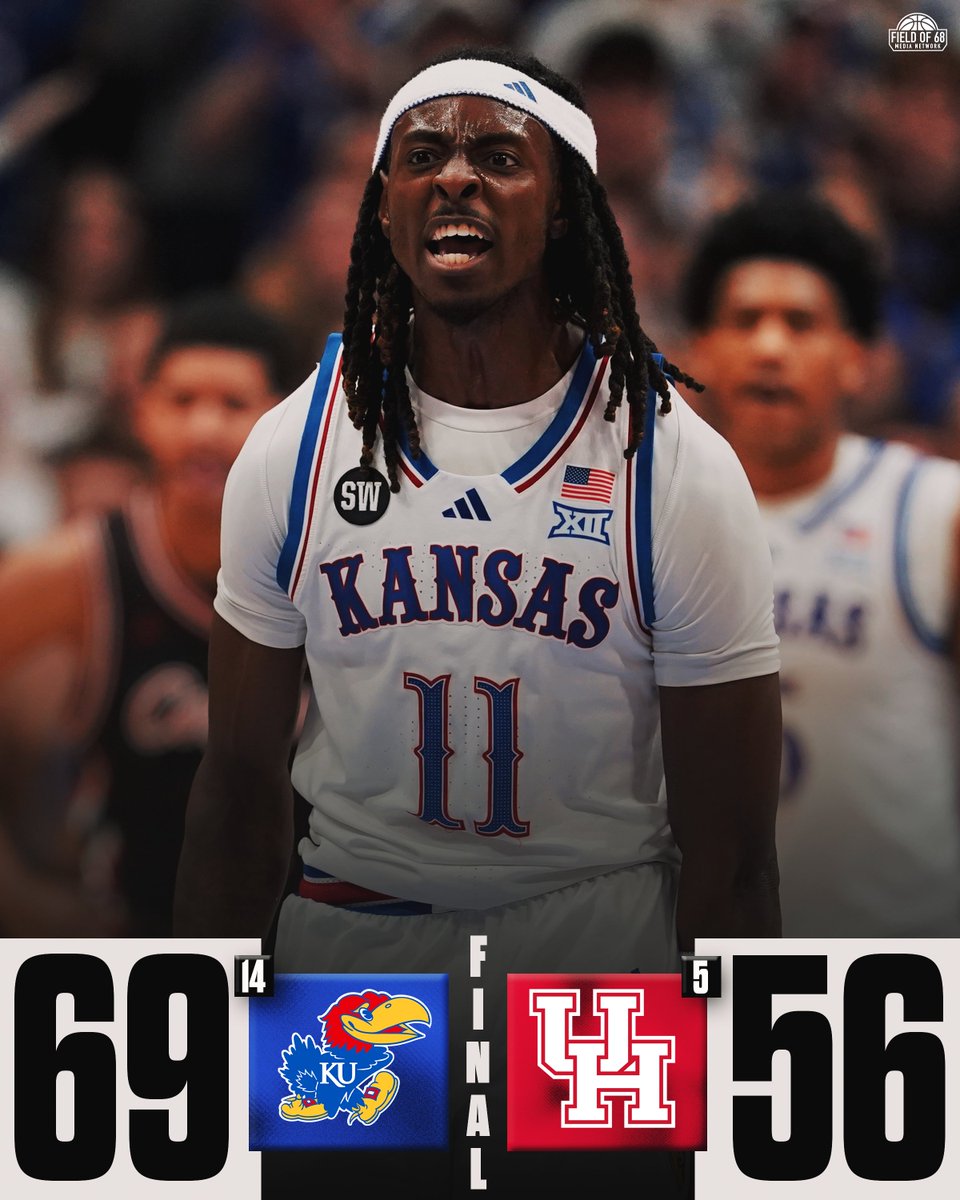 TheFieldOf68's tweet photo. 🚨 JAYHAWKS HAMMER HOUSTON 🔥

NEVER DOUBT @KUHoops ON BIG MONDAY 👀 https://t.co/4fNHlbeNJL
