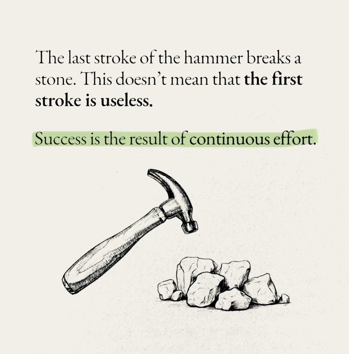 Success is the result of continuous effort.