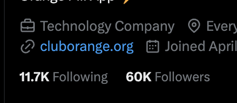 🎉 60,000 followers!

Giving away 60K sats to celebrate.

To enter:
💬 Drop a ⚡ in the replies
✅ Follow <a href="/cluborange/">Club Orange</a>

Plot twist: if the winner is a Club Orange member, the prize doubles to 120K sats ⚡

Winner picked in 48 hours 🕐