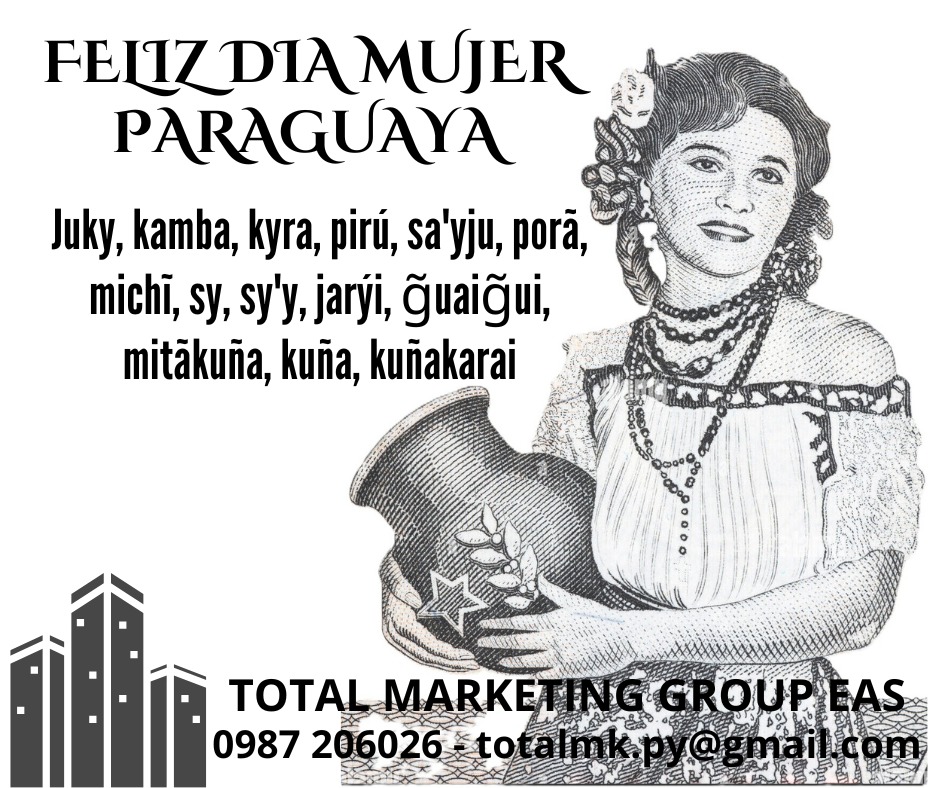 VendemosExperi2's tweet photo. FELIZ DIA A TODAS LAS MUJERES PARAGUAYAS!!

Juky, kamba, kyra, pirú, sa'yju, porã, michĩ, sy, sy'y, jarýi, g̃uaig̃ui, mitãkuña, kuña, kuñakarai....

SOMOS TOTAL!!! https://t.co/XdAbd4G2yx