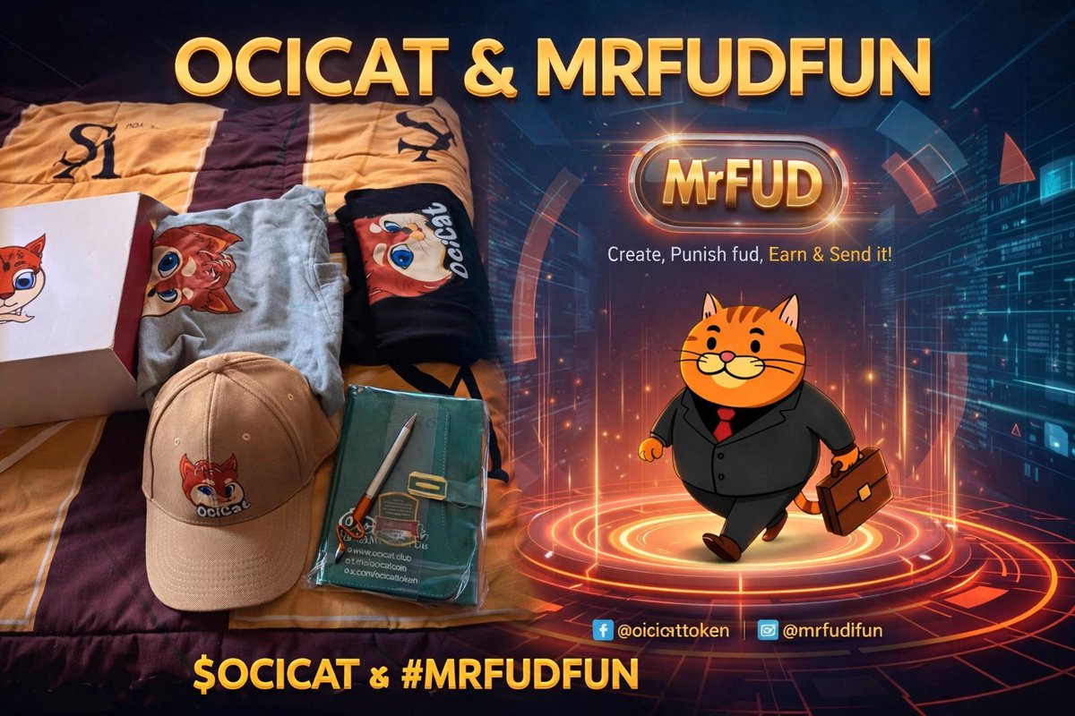 $OCICAT continues strengthening its ecosystem through staking incentives, NFT integration, and the launch mechanics behind #MrFUDfun.
Built for participation.
Built for alignment.
CA: 0xE53D384Cf33294C1882227ae4f90D64cF2a5dB70 🐱🚀