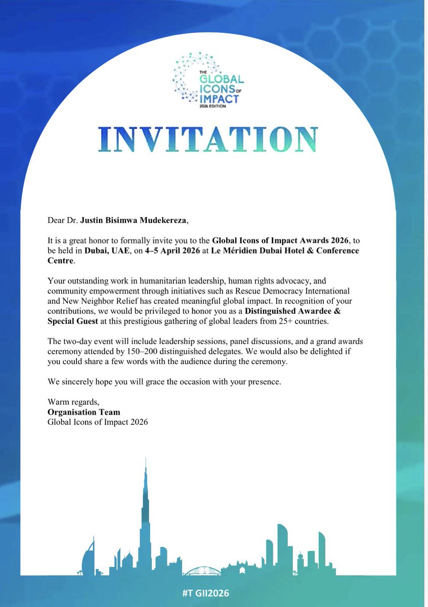 JustinMudek5's tweet photo. I am grateful to have been invited to The Global Icons of Impact as a Distinguished Awardee and Special Guest.

The meaningful global impact of our work at Rescue Democracy International (RDI) and New Neighbor Relief (NNR) has not gone unnoticed.

Through the RDI Model and programs like The Youth Leadership of Democratic Renewal, RDI is not simply delivering aid; it is building systems, empowering citizens, and laying the foundation for democratic renewal and sustainable development. This approach ensures that communities are not passive recipients of assistance but active architects of their own future.

To all our team members - executives, board members, and volunteers - this award is for you. 

Thank you to all. 
@UN @SDG2030 @SDGaction