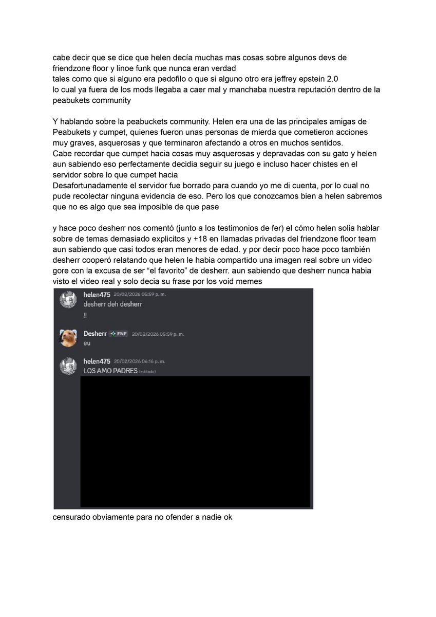 fernan2dick's tweet photo. favor de difundir los antecedentes de helen. su exposición supone la futura cancelación de friendzone floor y otros proyectos pequeños
Documento hecho por linoe https://t.co/0EPMlxzCvW