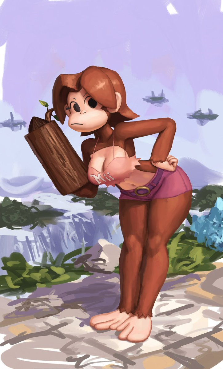 Monkii Gunner for #monkeymonday
First time doing something lineless in a long time. Really needed this exercise. 
#monkey #anthro #nintendo #supersmashbros #art #digitalart #procreateart