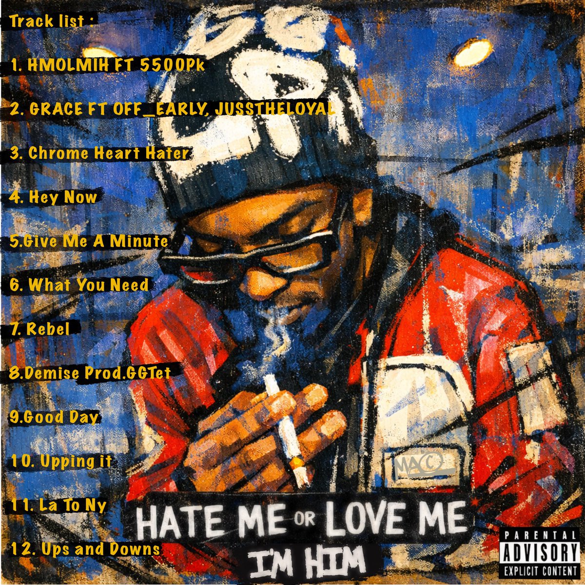 Stephanjc00's tweet photo. Dropping my New Project featuring two of my latest released singles “HMOLMIH FT 5500pk” and “Give Me A Minute” 
Album is Titles “Hate Me Or Love Me I’m Him” releasing Friday March 6th, 2026. https://t.co/2QbIn91sWT