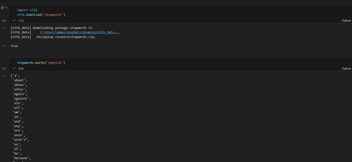 amn_singh0's tweet photo. Day 22 of #100DaysOfCode
Restarting after a break.
Lower back pain (deadlift mistake maybe).
Had to slow down.
Back to basics : text processing &amp; stopwords in NLTK
No more casual effort.
Time to take this seriously.
Quiet comeback.

#LearningInPublic https://t.co/M48rsTZJ8A