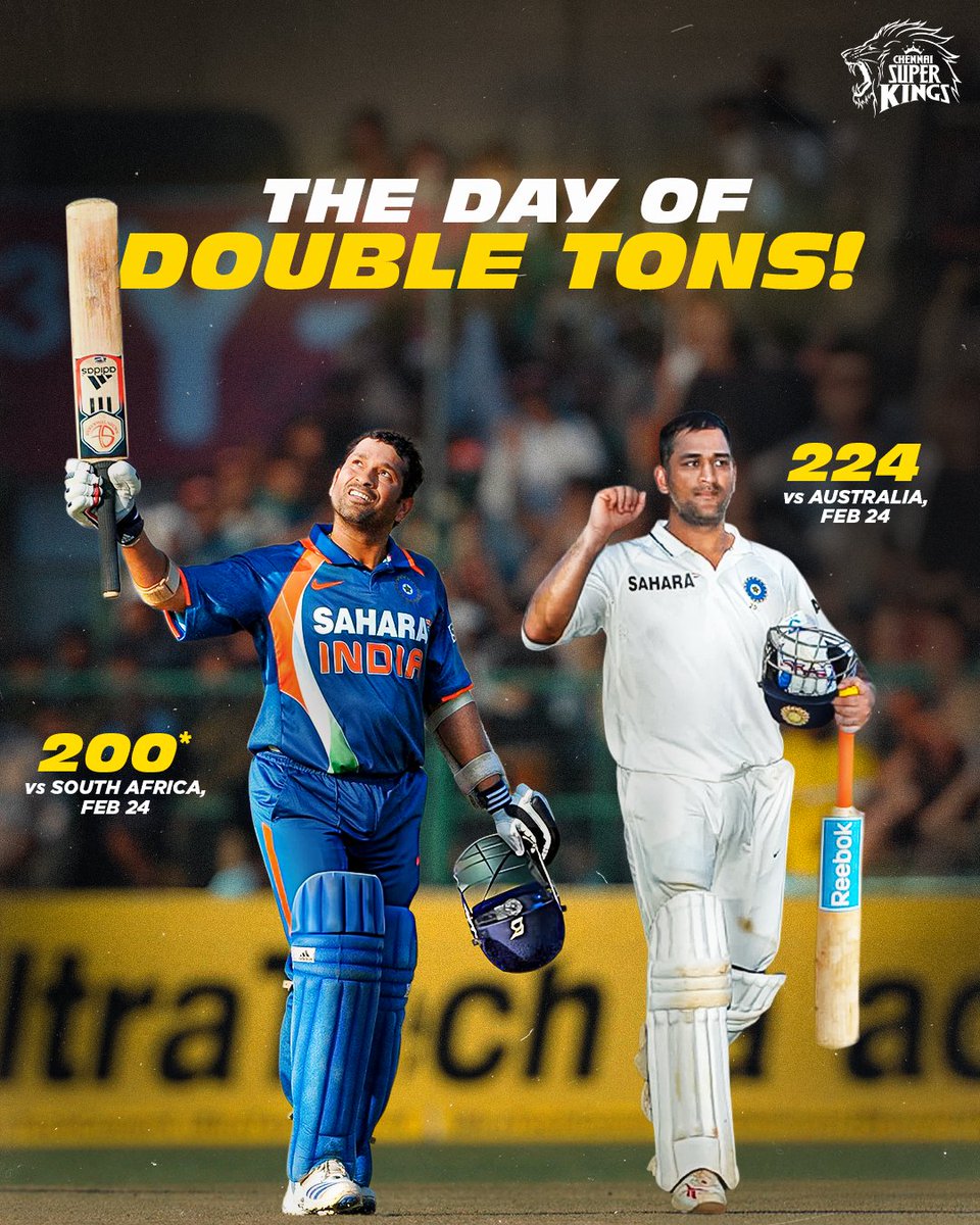 ChennaiIPL's tweet photo. 2 🐐s. One epic day 💪
2️⃣0️⃣0️⃣ reasons to celebrate 🔥🥳

#WhistlePodu 
📷 : BCCI https://t.co/HHfNOF90xe