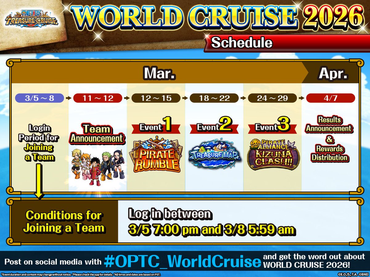 ONE_PIECE_TC's tweet photo. 📜 New OPTC Letter 📜

Learn more about the upcoming WORLD CRUISE and events!

Check it out here:
https://t.co/5QMMQYbJfP 

#ONEPIECE #OPTC https://t.co/967yFP3v64