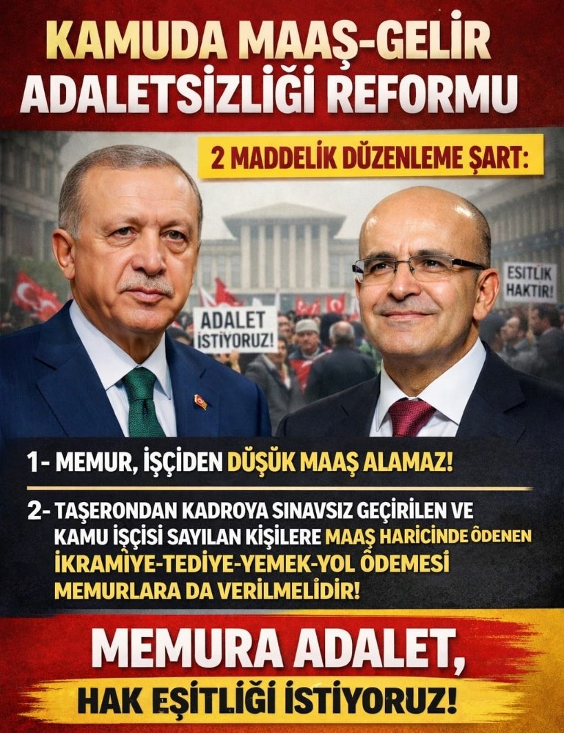 Her platformda Kamuda Maaş reformunu savunduk,savunuyoruz
Sınavla gelen Memura en düşük 58.000 verilirken
Taşeron şirketten veya İşkurdan atanan temizlik işçisi geliri 85-90.000₺
Bunu hiçbir vicdan izah edemez
Bu Hakların Memura da verilmesi artık bir zorunluluktur
#YhsEğitimSen