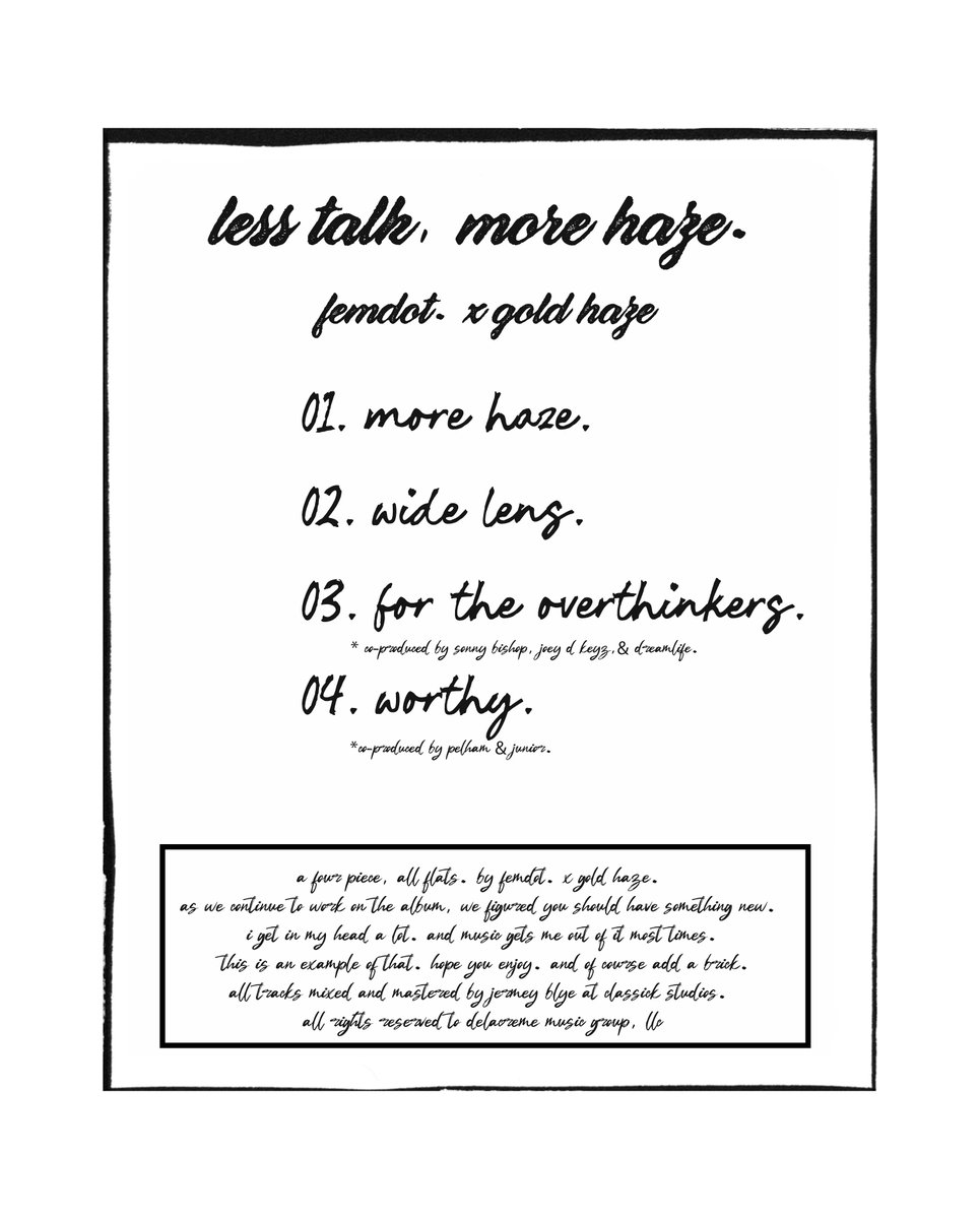 femdot. (less talk, more haze out now.) tweet media