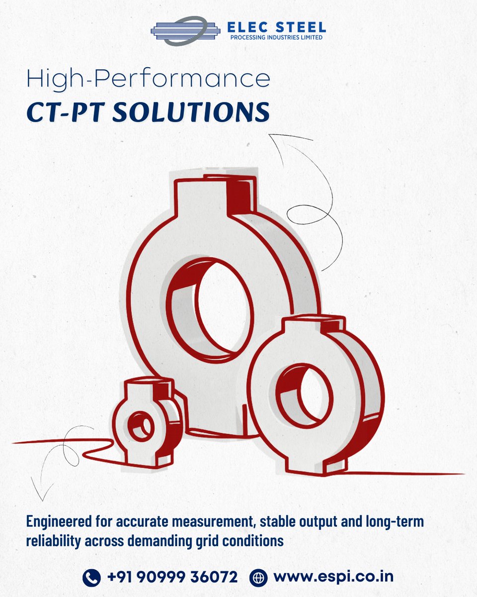 espilimited's tweet image. Accurate measurement. Stable output. Long-term reliability.

High-performance CT-PT solutions engineered for demanding grid conditions.

📞 +91 90999 36072  |🌐 espi.co.in

#CTPT #PowerGrid #ElectricalEngineering #TheParadise