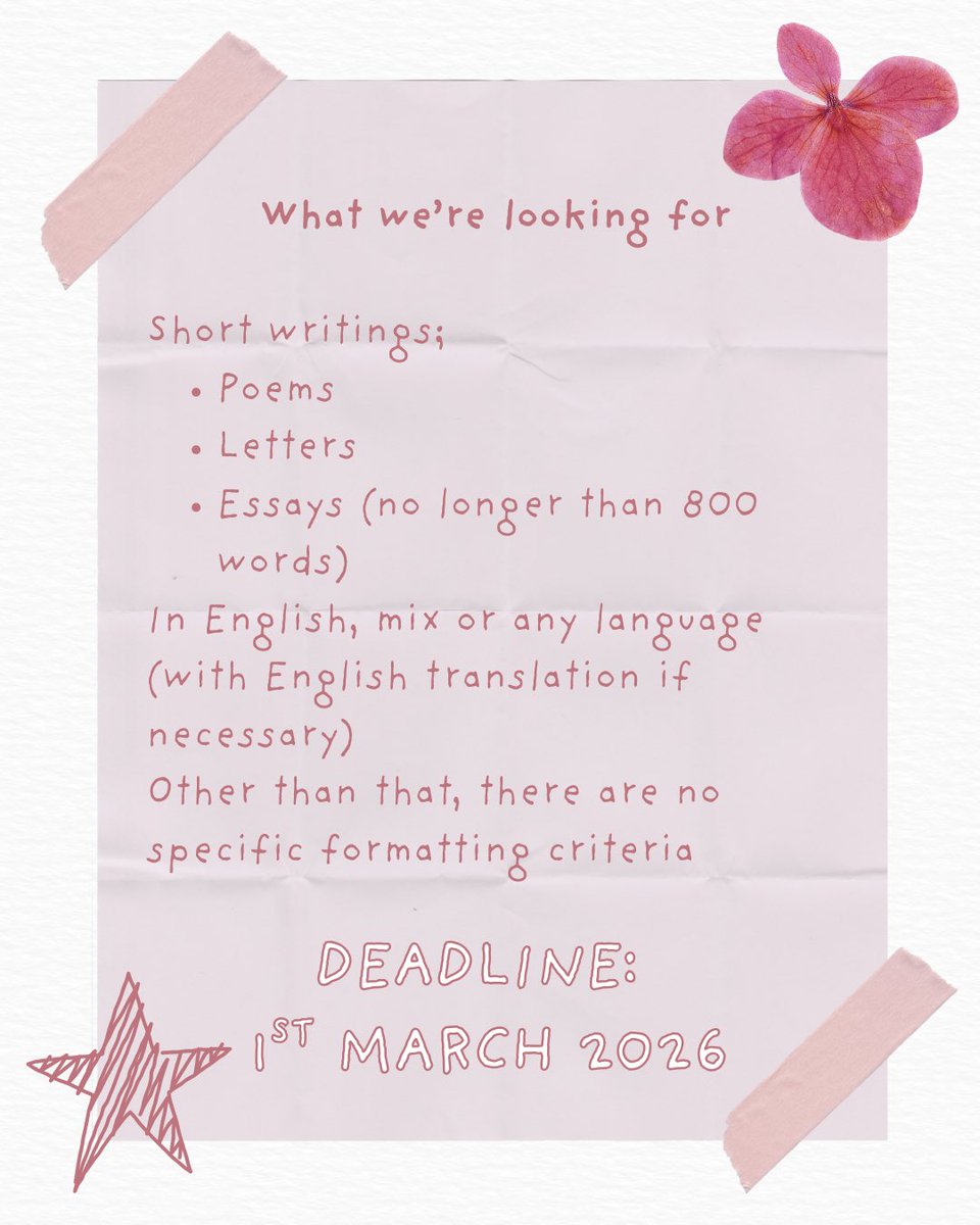 lavaengays's tweet photo. btw LESBIANS, we’re currently doing an open call for poetry and other short writings!! (other queer identities are also welcomed) deadline is 1st March!!! 

https://t.co/xRP9Oci5lQ https://t.co/CwJtuSEOV7