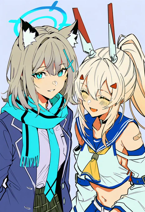 #ブルーアーカイブクロスオーバー ブルーアーカイブのシロコ と アズールレーンの綾波 性格似てる気がする