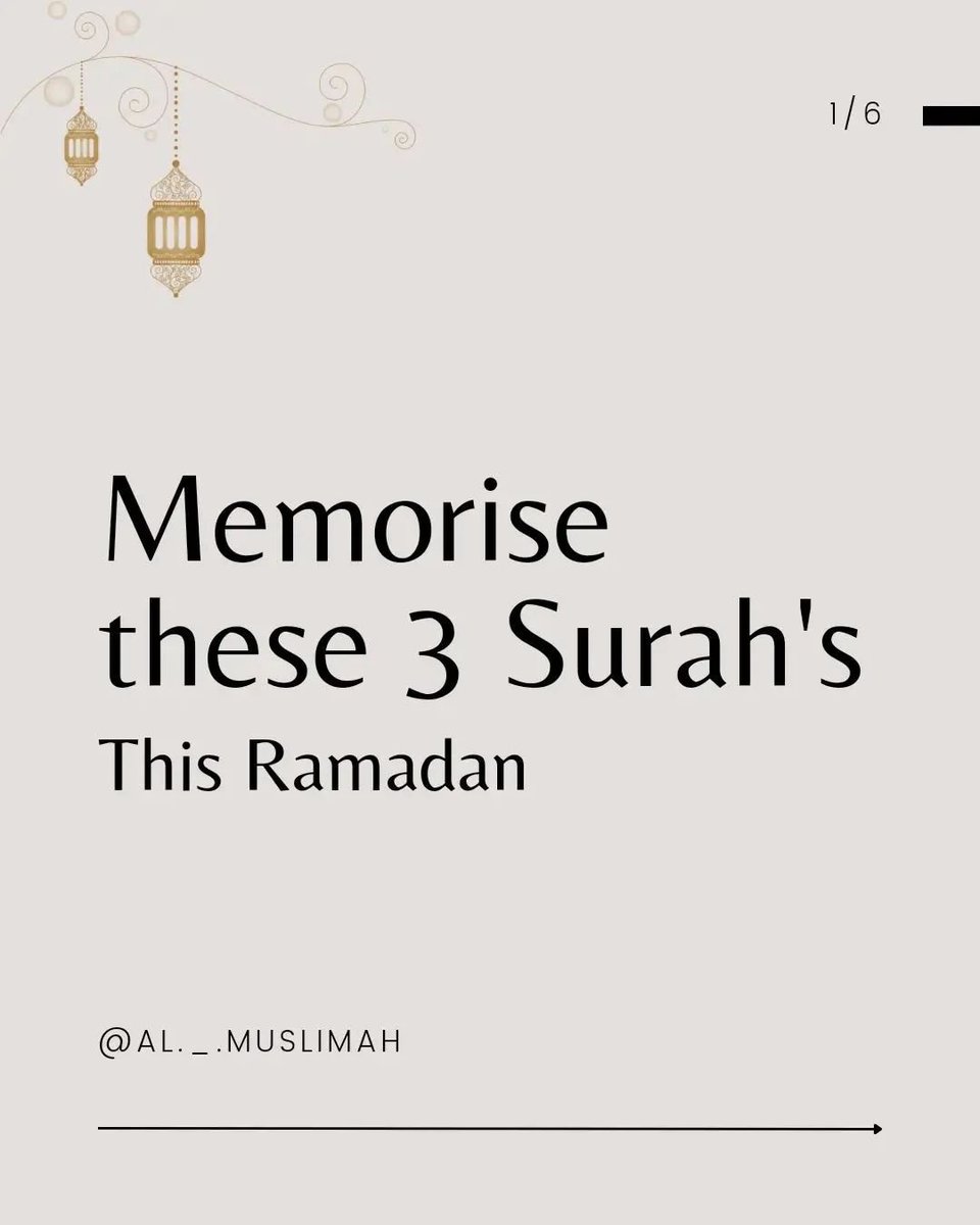 Try to Memorize These Three Surahs in This Ramadan...

THREAD