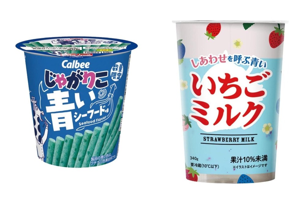 「ローソンカラー」の菓子やドリンク、青いいちごミルク＆“看板風パケ”のパリパリチョコミントアイス - fashion-press.net/news/143641