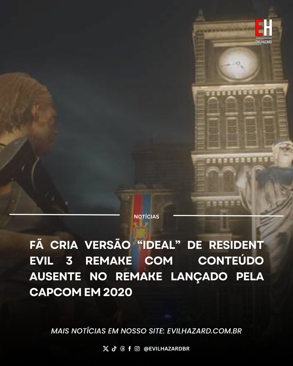 EvilHazardBR's tweet photo. Teremos enfim o RE3 Remake perfeito!? 👀 #ResidentEvil 

O mod intitulado  Resident Evil 3: Last Escape surge com a ambição de ser o remake real de Resident Evil 3 que a base de fãs aguardava há anos!

O projeto busca preencher a lacuna deixada pelo lançamento oficial de 2020 que dividiu os fãs de Resident Evil e gerou frustrações devido ao corte de conteúdos essenciais.

A promessa, de acordo com o criador (não foi identificado), é resgatar as áreas que foram removidas: o Parque, o Cemitério e a Fábrica Abandonada.

O “remake completo” busca resgatar o conteúdo original descartado pela Capcom, restaurando áreas marcantes do original e adicionando novos mapas. Além disso, o projeto promete uma revisão total na jogabilidade, oferecendo um tom mais sombrio e um desafio de survival horror mais intenso, como todos os jogadores estavam esperando.

O mod ainda promete restaurar a Torre do Relógio, além de expandir as batalhas contra Nemesis que não foram “nada bem”. As melhorias de gameplay incluem um novo sistema de pólvoras para criação de munição, o retorno do salvamento clássico (baseado em RE2 Remake) e puzzles inéditos em uma Raccoon City bem mais “explorável”.

Ainda em estágio alfa, Resident Evil 3: Last Escape recebe atualizações frequentes de seu criador.