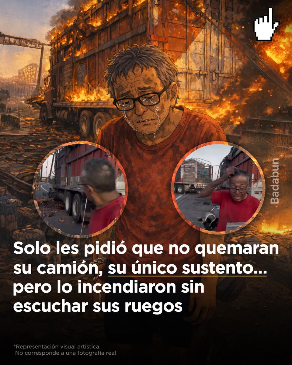 👉👉 “No me lo quemen… todavía lo debo.” No gritaba por lujo. No defendía una camioneta de lujo. Defendía su trabajo. Defendía su comida. Defendía la mesa de su familia.

El fuego estaba a unos metros de su cara. Y aun así, no se movía. Se cabello canoso por años de trabajo.