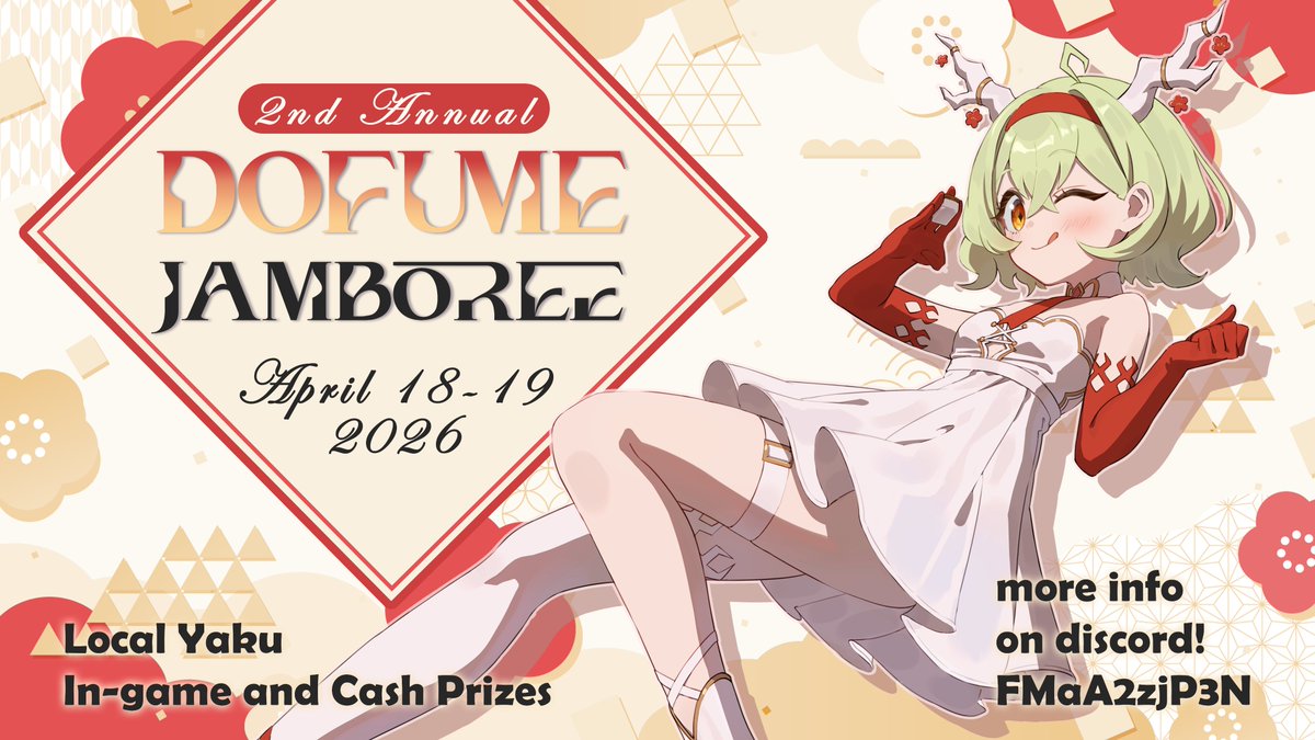 ✨🀄️Our Big Announcement is Here!🀄️✨

Your prayers have been answered! Dofume Jamboree, the premier local yaku mahjong tournament is back for another year this April! Signup is open to all players! We are also recruiting for tournament casters!