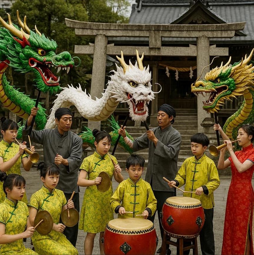 AIが考える筑後町の龍踊り #長崎くんち #龍踊り