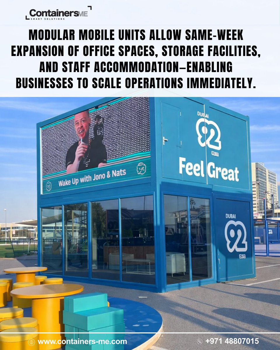 Containers_me's tweet image. How Do Businesses Handle Sudden Growth Without Delays?

Major contract secured? No time to build? Modular mobile units enable same-week expansion of offices, storage, and staff housing—helping companies scale instantly.

#modularcontainers #businessgrowth #rapidexpansion