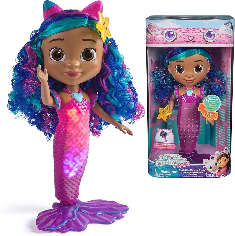 DreamWorks GABBY'S Dollhouse The Movie, Sing & Shine Mermaid Gabby